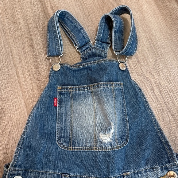 Levi’s Shortall Girls Denim Jean Overall 10 - Picture 2 of 7